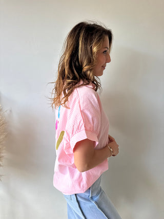 Be happy pink shirt