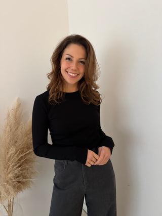 Basic black ribbed top