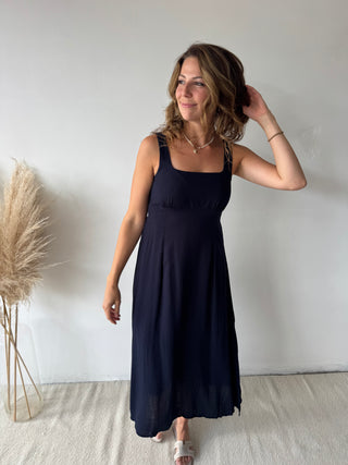 Navy midi dress