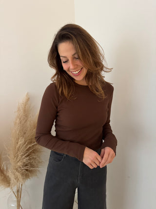 Basic ribbed brown top