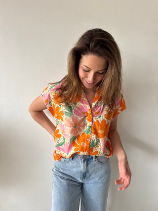 Pink orange blouse