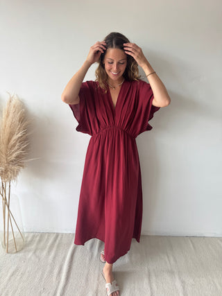 Burgundy maxi dress