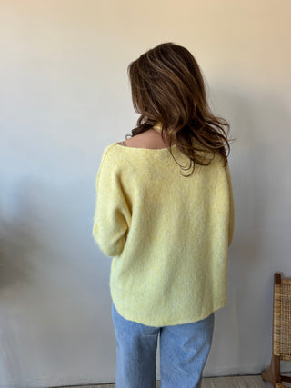 Yellow open back soft knit