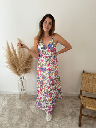 Colorful flowers maxi dress