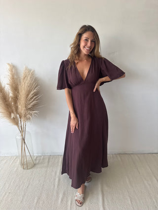 Soft brown maxi dress