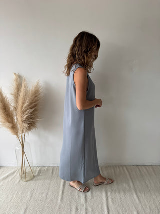Grey blue soft dress