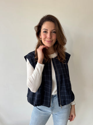 Blue checked bodywarmer