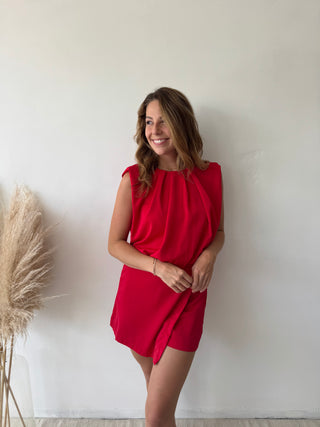 Soft red playsuit