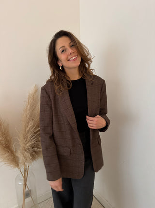 Brown check blazer