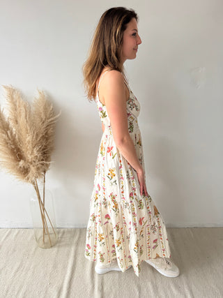 Spring flowers white dress