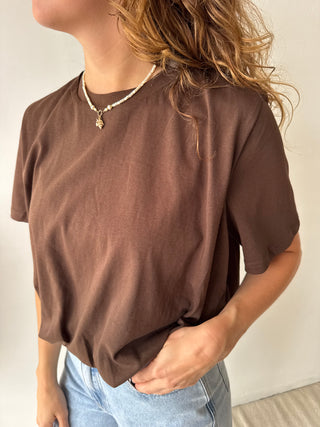 Brown elastic top
