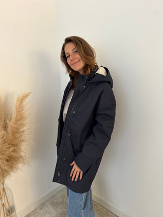 Navy rain jacket
