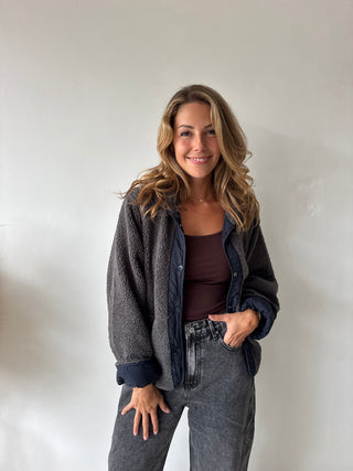 Blue detail grey reversible jacket