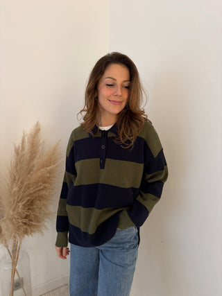 Navy green boyfriend sweater