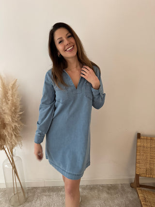 Blue denim dress