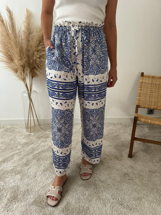 Blue printed pants