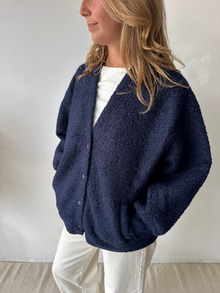 Navy teddy vest
