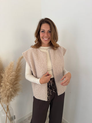 Beige fall gilet