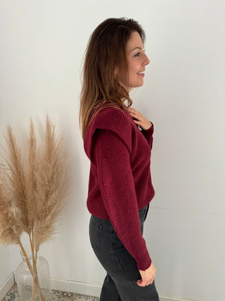 Burgundy layered knit