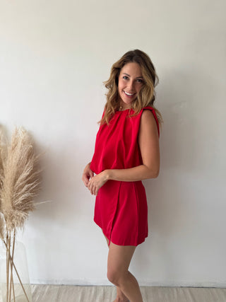 Soft red playsuit