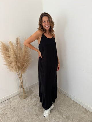 black flowy dress