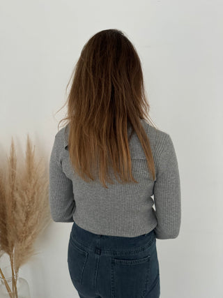 Soft grey ribbed top