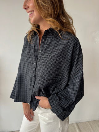 Black checked blouse