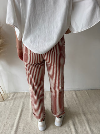 Terracotta striped pants