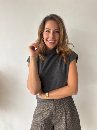 Soft grey turtleneck top