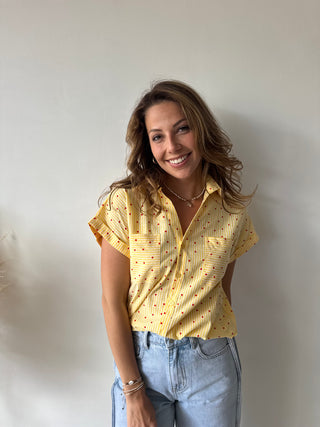 Red hearts yellow shirt