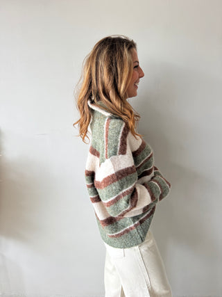 Green brown soft knit