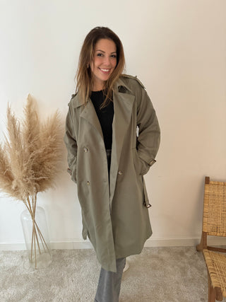 Kaki trench coat