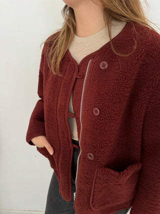 Burgundy teddy jacket