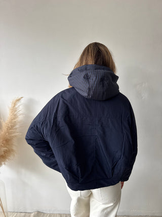 Navy scarf jacket