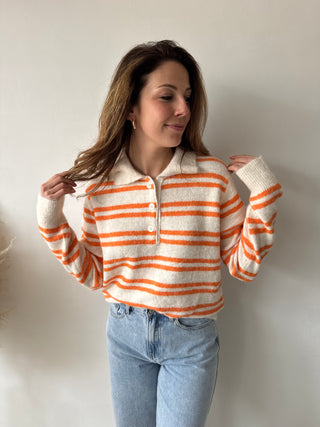 Soft striped orange knit
