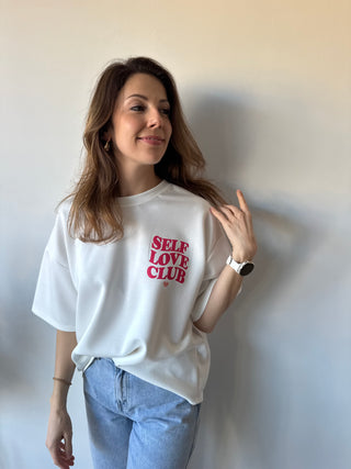 Red self love club t-shirt