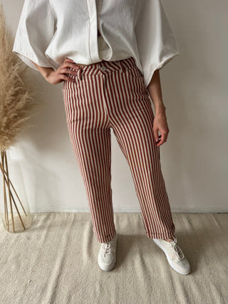 Terracotta striped pants