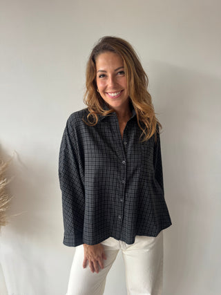Black checked blouse