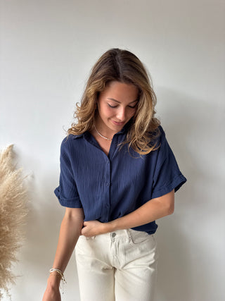 Navy tetra blouse