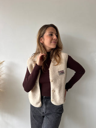 Beige teddy vest