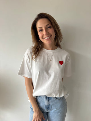 Hearts details white tee