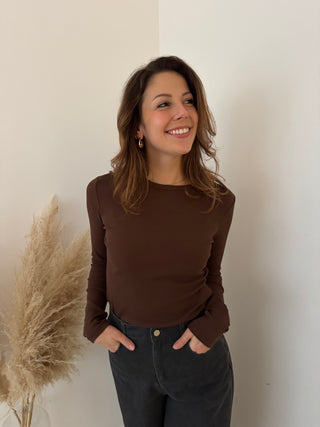 Basic ribbed brown top