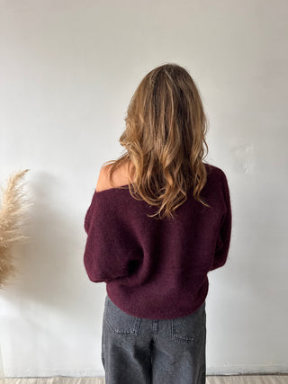 Burgundy cut out knit
