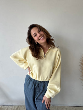 Yellow zipper knit