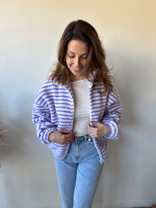 Lila blue striped zipper vest