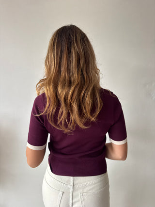 Heart detail burgundy top