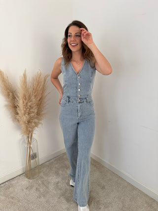 The prettiest denim jumpsuit