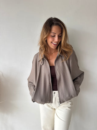 Camel checked jacket