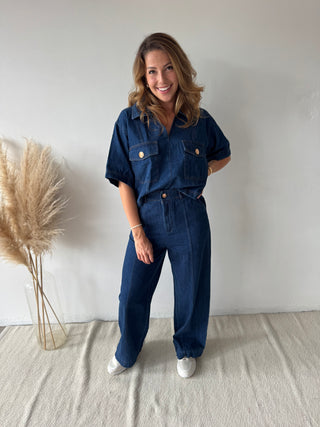 Blue denim co ord set