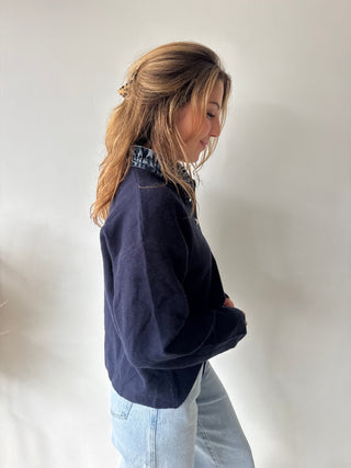 Denim details navy knit